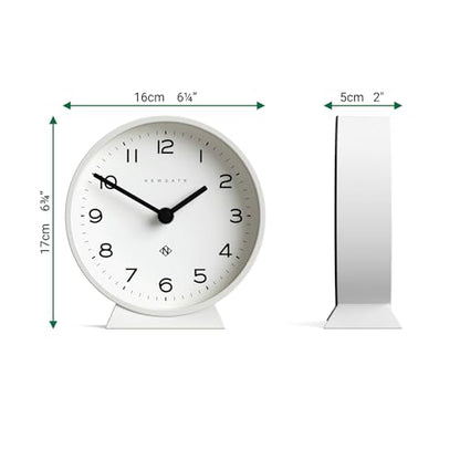 NEWGATE® M Mantel 에코 책상 시계 | 모던 라운드 디자인 | 화이트 - color: 화이트.