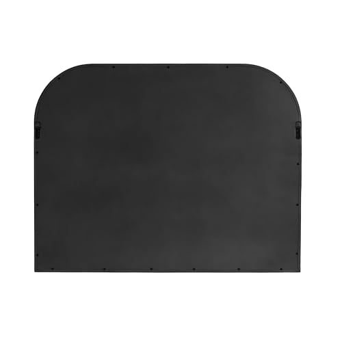 Kate and Laurel Occonor Modern Wooden Arched Mirror, 36 x 28, Black, Transitional Arch Wall Mirror with Geometric Shape for Use as Bathroom Mirror for Vanity or Fireplace Mantel Mirror