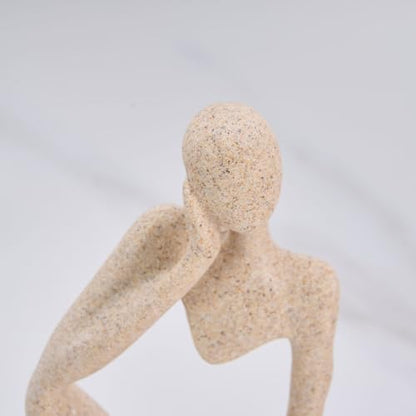 Modern Abstract Sculpture for Table Decor - Decorative Thinker Statue with Sandstone