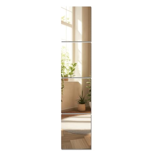 TRAHOME Home Gym Mirror Tiles for Wall, 14"x12"x4PCS Full Length Mirror - size: 14"x12" (4 PCS)