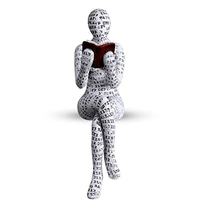 Reading Lady Statue, Lady Statue Decorative Female Figurine Thinker Statue Aesthetic Sculpture for Room Decor, Bookshelf, Desk, Modern Abstract Decor (F) - style: F
