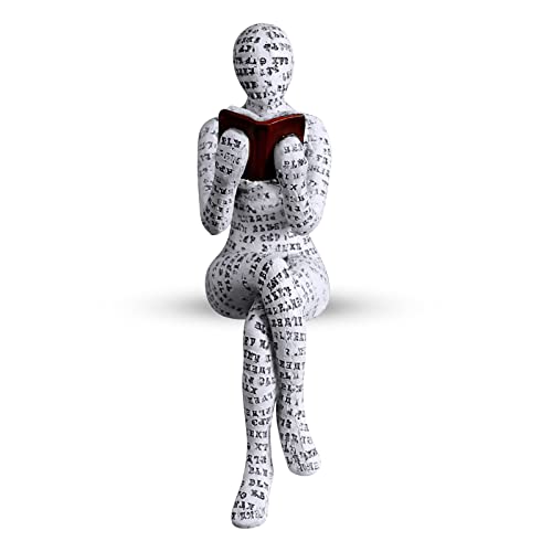 Reading Lady Statue, Lady Statue Decorative Female Figurine Thinker Statue Aesthetic Sculpture for Room Decor, Bookshelf, Desk, Modern Abstract Decor (F) - style: F