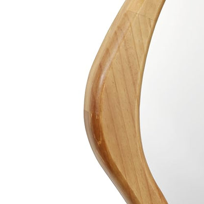 LuxenHome Asymmetrical Wall Mirror with Natural Pine Wood Frame - color: Irregular Asymmetrical