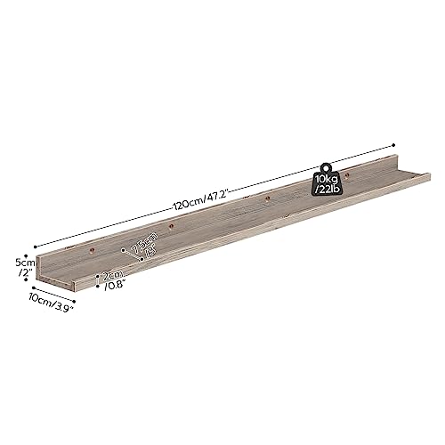 HOOBRO Floating Shelves, Wall Shelf Set of 3, 47.2 Inches Hanging Shelf - color: Greige, size: 47.2 Inches