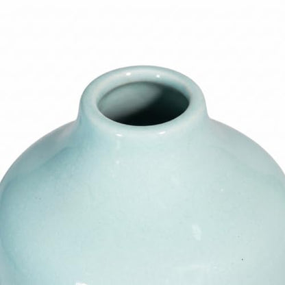 Sunddo Large Blue Ceramic Vase, 8 Inch, Modern - color: Light Blue, size: 8 inch