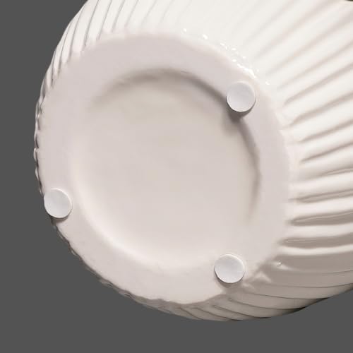 White Ceramic Vase, 7 inch Small Boho Vases, 3D Sculpted - color: White and Light Blue, size: 7 inch