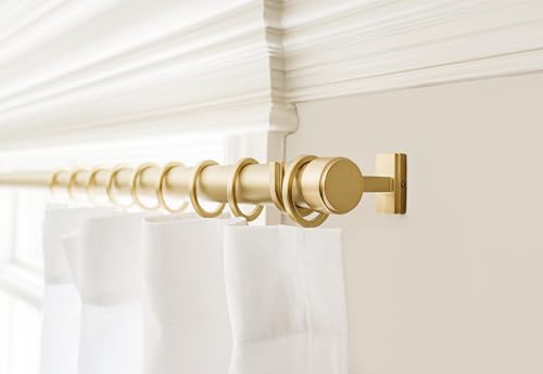 BlastHome® Luxury Adjustable Curtain Rod Brackets, Brushed Gold - color: Brushed Gold