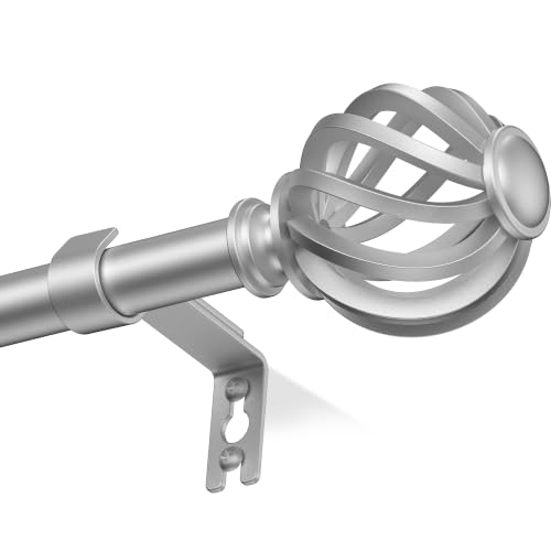 Luvenia Silver Decorative Curtain Rods for Small Windows, 28-48 Inch,Metal - color: Silver, size: 28-48''(1 Pack)
