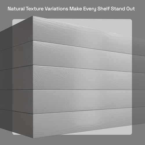 Solid Wood Floating Shelves for Wall 16 Inch Grey, Wooden Bathroom Shelf - color: Grey, size: 16 Inch