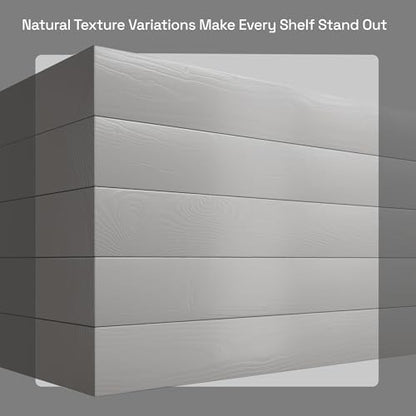 Solid Wood Floating Shelves for Wall 24 inch Grey, Wooden Bathroom Shelf - color: Grey, size: 24 Inch