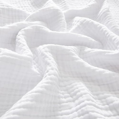PHF 100% Cotton Muslin Blanket for Adults, Throw 50"X60", White - color: 01 - White, size: Throw(50"X60")