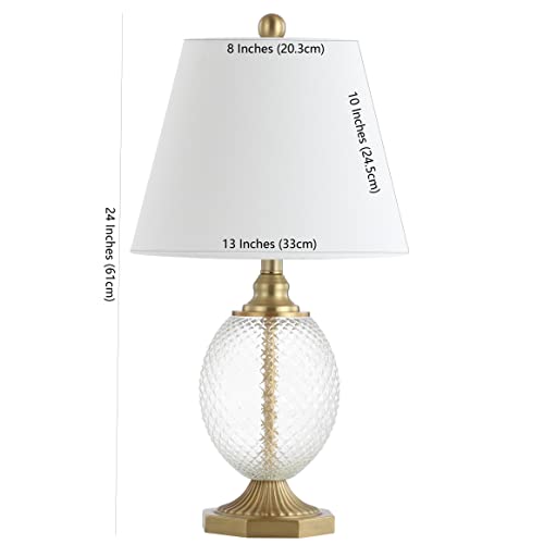 SAFAVIEH Kaiden Table Lamp, 24" Brass/Clear TBL4199A