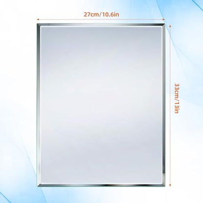 Calenzana Frameless Mirror Wall Hanging and Desk Standing, Compatible with Makeup Vanity Mirrors,10.6x13 inch