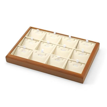Oirlv Wood Jewelry Pendant Display Tray - color: Cream, size: 12 insert