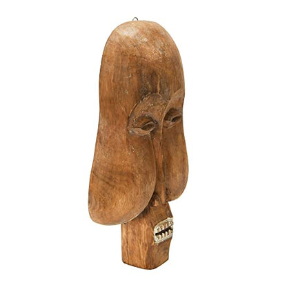 Bloomingville Hand-Carved Albasia Wood Mask Wall Decor