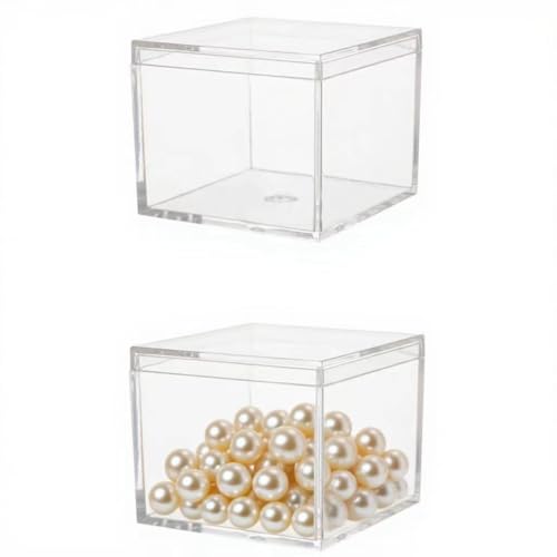 KissYou Small Acrylic Box 2.17 x 2.17 x 1.77 Inch Square Cube - size: 2.17 x 2.17 x 1.77 Inch