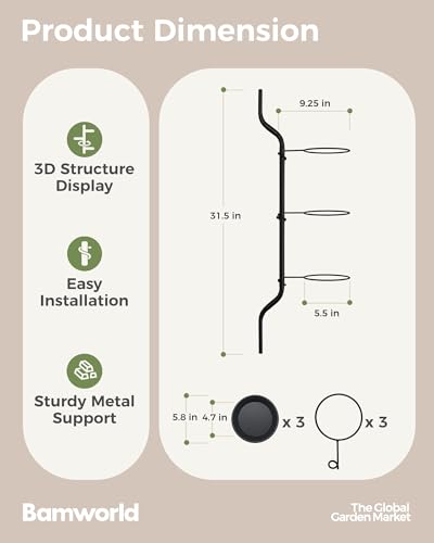 Bamworld 3-Tier Rotating Window Plant Shelf Metal