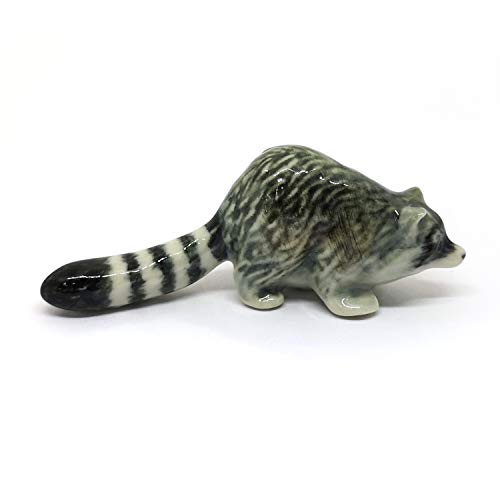 Handmade Ceramic Raccoon Figurine, Woodland Shelf Decor