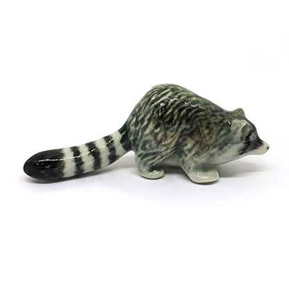 Handmade Ceramic Raccoon Figurine, Woodland Shelf Decor