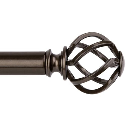 KAMANINA Bronze Curtain Rod 32 to 58 Inch, Adjustable Single Drapery Rods - color: Bronze, size: 32-58"