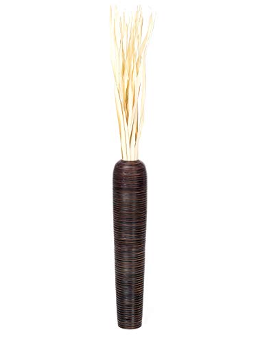 Leewadee Large Floor Vase 26 inches Mango Wood for Pampas Grass, Dried Flowers - size: 26 inches