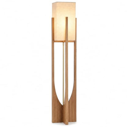 Farmhouse Style Floor Lamp,57 Inch,for Living Room - color: Large Natural Wood