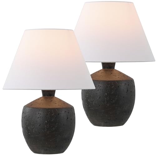 JONATHAN Y Myron 18" Concrete Effect Table Lamp, Black, Set of 2 - color: Black