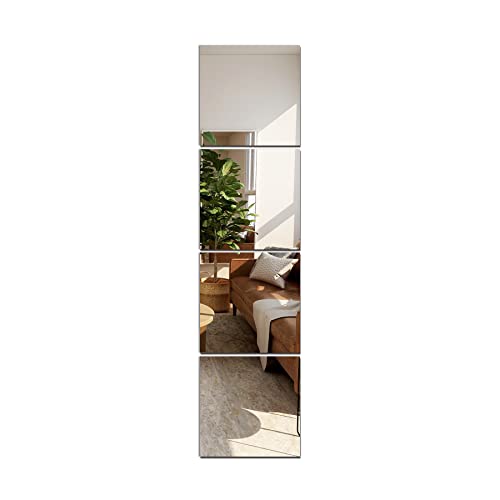 TRAHOME Home Gym Mirror Tiles for Wall, 12"x12"x4PCS Full Length Mirror - size: 12"x12" (4 PCS)