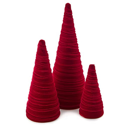 Your Heart's Content Red Velvet Trees Set of 3 (Red) - color: Red