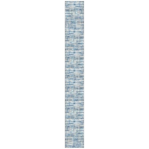 KOZYFLY Washable Long Runner Rug 2.6x20 Hallway Stair Rug Runner Blue Beige - color: Blue Beige, size: 2'8" x 20' (Runner)