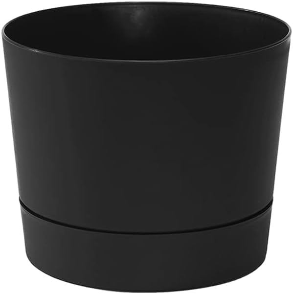 Root & Vessel Majestic Mid-Century Modern Low Profile Cylinder Pot, Matte Black, 8.5" (Pack of 10) - color: Matte Black, size: 8.5-Inch (Pack of 10)