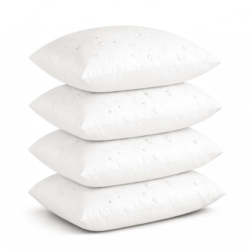 Oubonun Waterproof Outdoor Lumbar Pillow Inserts 12 x 20 Set of 4 - size: 12 × 20(Pack of 4)
