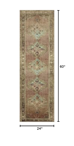 Loloi Magnolia Home Sinclair Clay/Tobacco 2'-0" x 5'-0" Accent Rug - color: Clay / Tobacco, size: 2' x 5' (Rectangular)