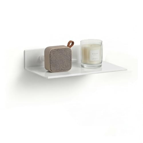 Z metnal Small Floating Shelves, Mini Metal Shelf, Decor Display Wall Shelf, Aluminum, Wall Mounted, Matt White, 8 inch,1 pc - color: White, size: 8 inch