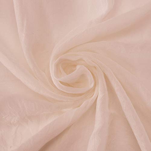 No. 918 Genevieve 2-pack 2-pack Linen Weave Sheer Semi-Sheer Grommet Curtain Panel Pair, 50" x 63", Blush Pink - color: Blush Pink, size: 50"W x 63"L (Pack of 2)