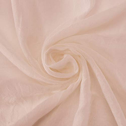 No. 918 Genevieve 2-pack 2-pack Linen Weave Sheer Semi-Sheer Grommet Curtain Panel Pair, 50" x 63", Blush Pink - color: Blush Pink, size: 50"W x 63"L (Pack of 2)