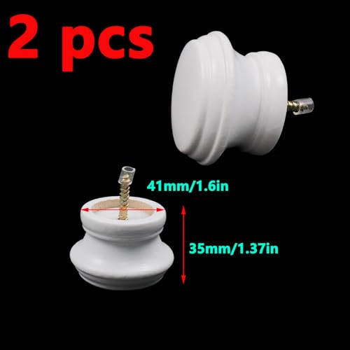Antrader Wood Curtain Rod Finials,Screw on End Caps,White,2Pcs - color: White