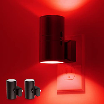 L LOHAS LED Red Night Light, Circadian Night Lights Plug into Wall, 2 Pack - color: Red, size: 2 Pack