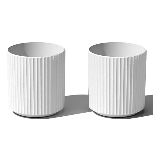 Veradek Demi Series Planter - Large Round Outdoor Planter - color: White, size: 12 inch - 2 Pack
