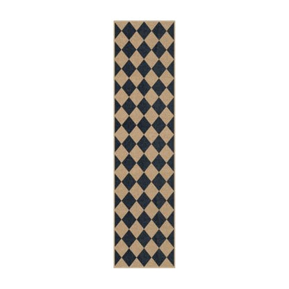 Lahome Checkered Hallways Runner Rug Non Slip, 2'6" x 10' Rugs for Kitchen - color: Black/Checkerboard -2, size: 2'6" x 10' (Runner)