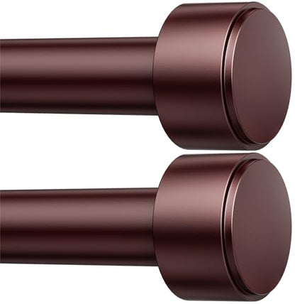 2 Pack Curtain Rods for Windows 32-96 Inch, 1 Inch Adjustable Brown Curtain Rod Set with Brackets, Easy Install - color: Brown, size: 32"-96"/2 Pack
