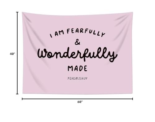 WEENEO Pink Christian Tapestry for Girls Bedroom,Bible Verse,60x40 Inch - color: Pink, size: 40"L x 60"W