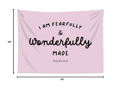 WEENEO Pink Christian Tapestry for Girls Bedroom,Bible Verse,60x40 Inch - color: Pink, size: 40"L x 60"W