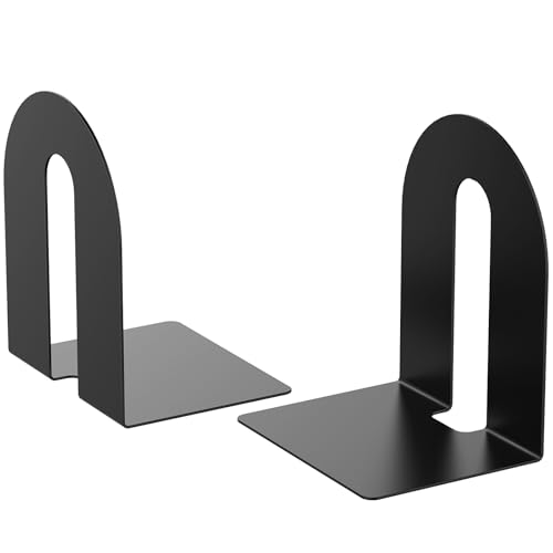 Heavy Duty 10" Bookends,Steel Black Metal Bookends (1 Pairs-2 pcs)