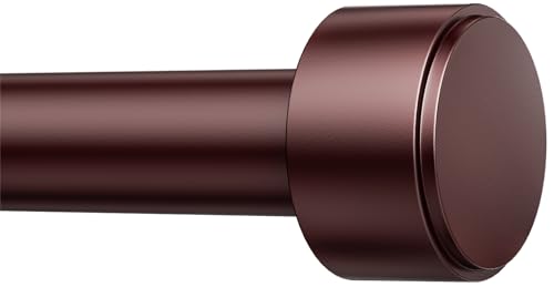 Curtain Rods for Windows 32-60 Inch, 1 Inch Adjustable Brown Curtain Rod Set with Brackets, Easy Install - color: Brown, size: 32"-60"/1 Pack