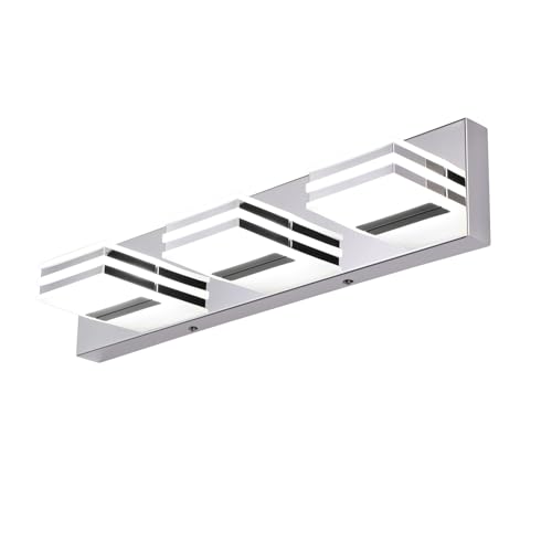 LED Vanity Lights 20in Bathroom Lights Fixtures over Mirror 3 Light LED Lighting Fixture for Bathroom 18W Mirror Lighting Fixture Modern Bath Light Bar Chrome Bath Lamps 6000K Vanity Wall Scone - color: Chrome-Not-Dimmable, size: 3-Light, 20-Inch
