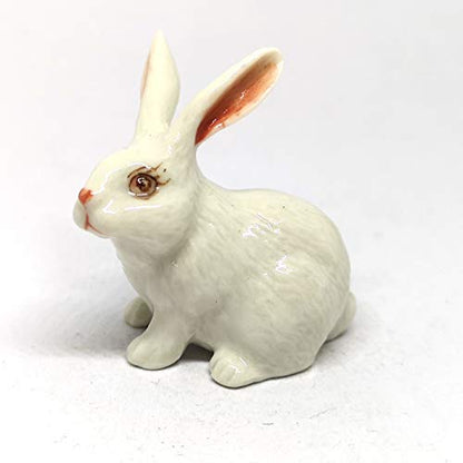 Handmade Ceramic White Rabbit Figurine, Easter and Shelf Decor