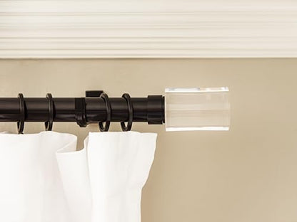 BlastHome® Luxury Adjustable Curtain Rod Brackets, Tuxedo Black - color: Tuxedo Black