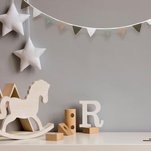 Oudain 2 Pcs Pennant Banner Flags Nursery Garland Triangle, Deep Color - color: Deep Color