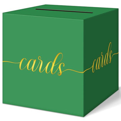 Elegant Green Graduation Card Box, Gold Foil Gift Card Box for Party - color: Z06 Green and Gold Foil